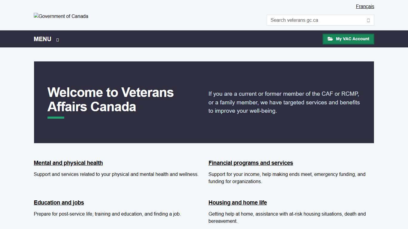 Home - Veterans Affairs Canada Veterans Affairs Canada